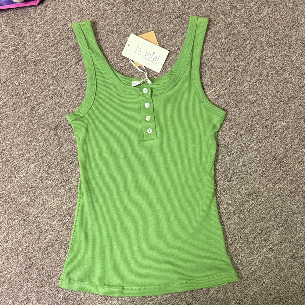 LA MIEL Vibrant Green Tank Top